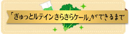 「ぎゅっとルテインきらきらケール」ができるまで